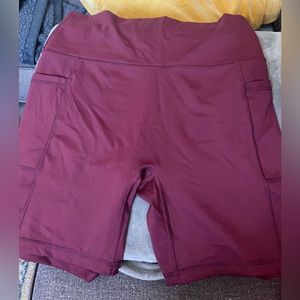 Maroon bike shorts offline by aerie